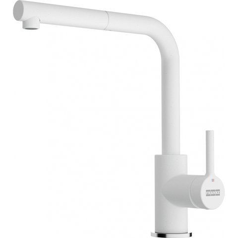 Кухонний змішувач Franke L Shape Pull Out з витяжним виливом (115.0728.485) Білий 115.0728.485 фото