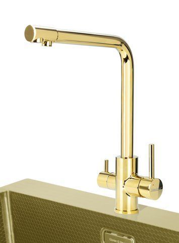 Кухонний змішувач Gunter&Hauer PERLE Gold з підключенням до фільтра води, золотий PERLE Gold фото