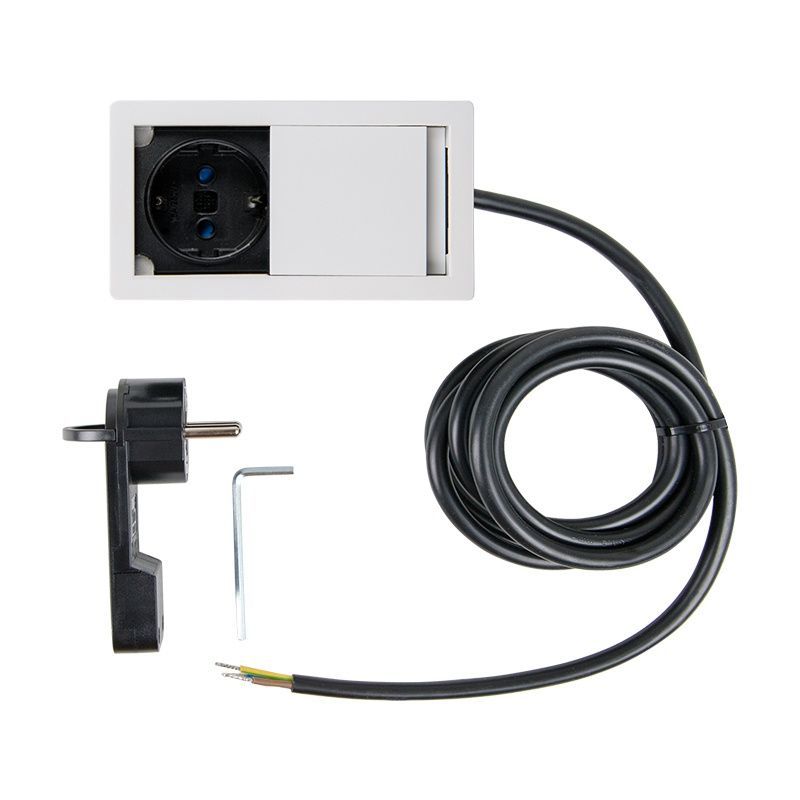 Блок розеток ASA VERSAHIT MONO 1x220 V (060.25F.00007) холодний білий (RAL 9003 - Pure White) 060.25F.00007 фото