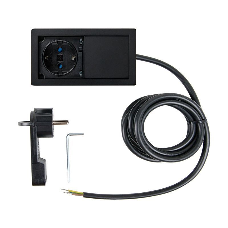 Блок розеток ASA VERSAHIT MONO 1x220 V (060.25F.00008) матовий чорний 060.25F.00008 фото