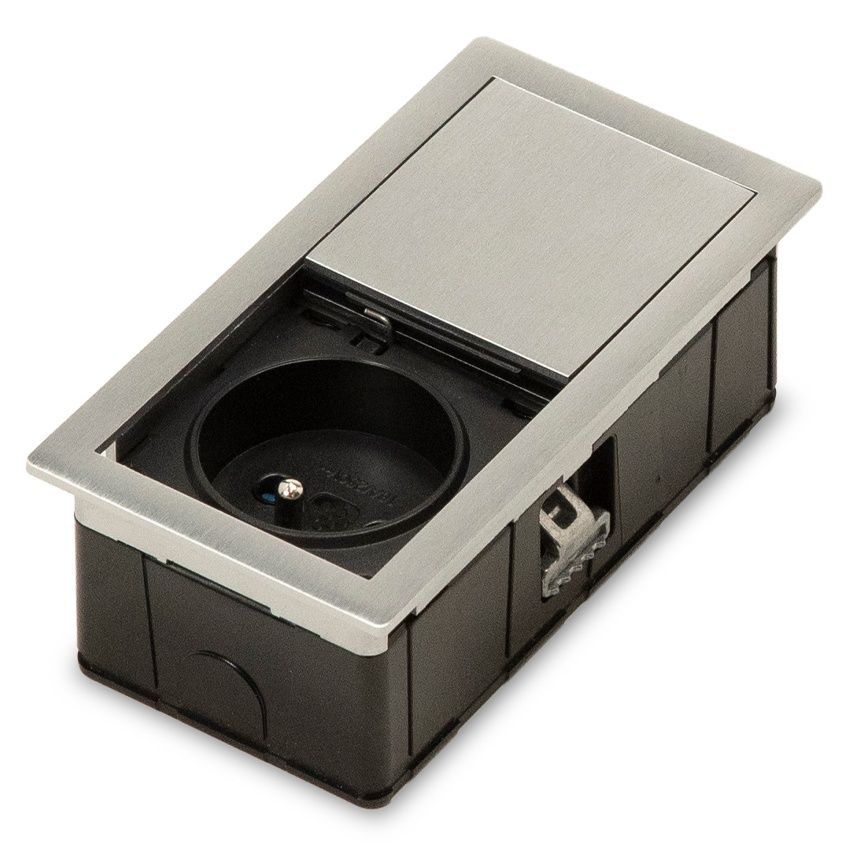 Блок розеток ASA VERSAHIT MONO 1x220 V (060.25F.00001) нержавіюча сталь 060.25F.00001 фото